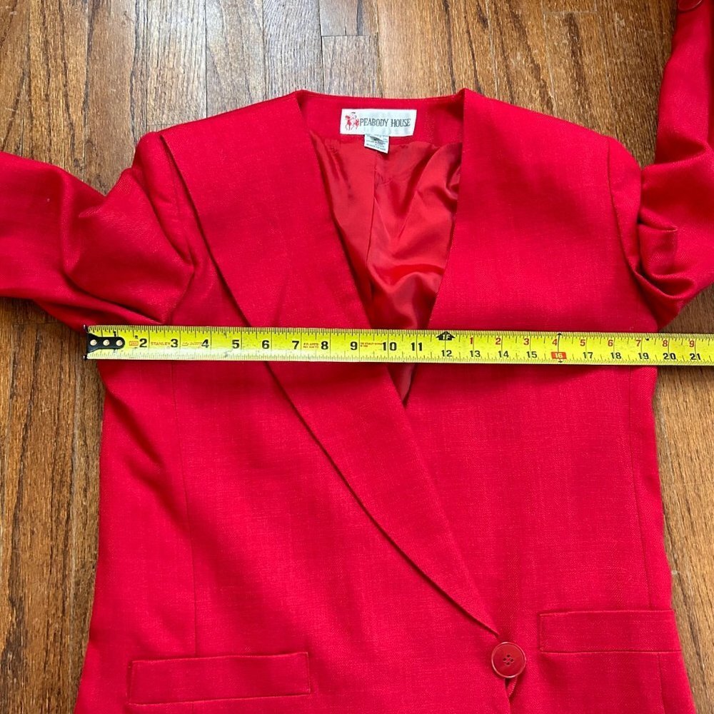 Vintage Peabody House Women Blazer Size Medium Red Professional Work Suit Jacket - Picture 8 of 12